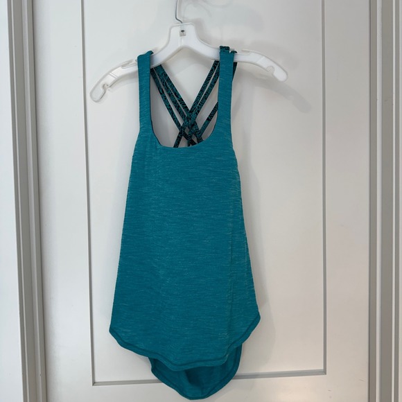 Lululemon Tops - Lululemon free to be 2-in-1 Strappy Yoga Tank Top Heathered Teal Size 6 W1AM7S